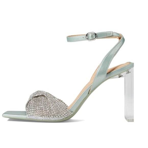 Chinese Laundry® Galda Mint Rhinestone Clear Block Heels Size 6.5 New in Box - Picture 2 of 10
